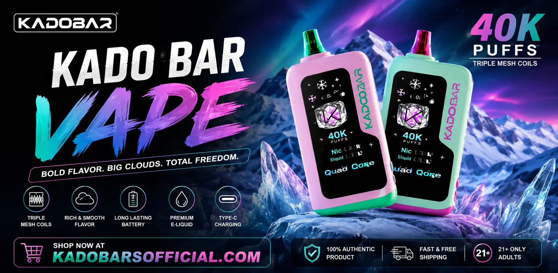 Kado Bar Vape disposable device with premium flavors and high puff capacity
