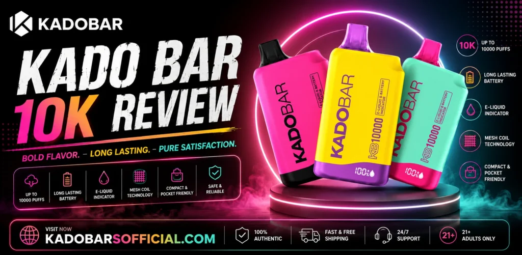 Kado Bar 10K review - 10000 puffs disposable vape with rechargeable battery and mesh coil